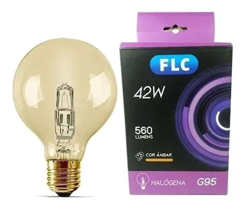 Lâmpada Halogena G95 42w 127v E27 Ambar Flc