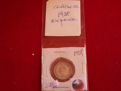 1six Pence 1939  Moneda De Plata