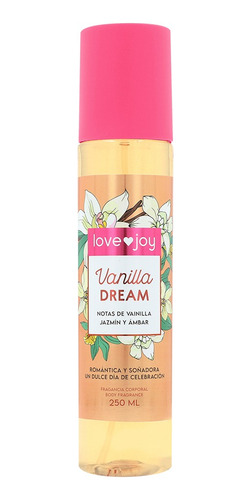 Body Mist Fragancia Vainilla Dream Love Joy By Bioscents
