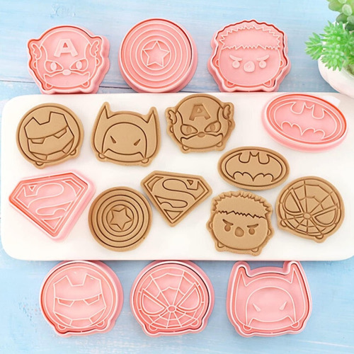 Cortadores Galletas Superhéroe Avenger Superman Batman 8pcs