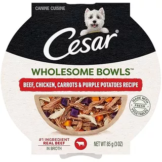 Wholesome Bowls Adult Wet Dog Food, Beef, Chicken, Purp...