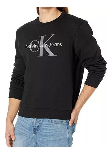 Buzo Algodon Calvin Klein Negro Logo.