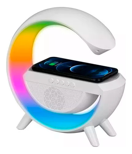 Lámpara Mesa Parlante Bluetooh Cargador Inalámbrico Rgb Luz