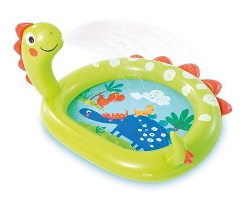 Piscina Infantil Inflable Dinosaurio Con Spray Intex