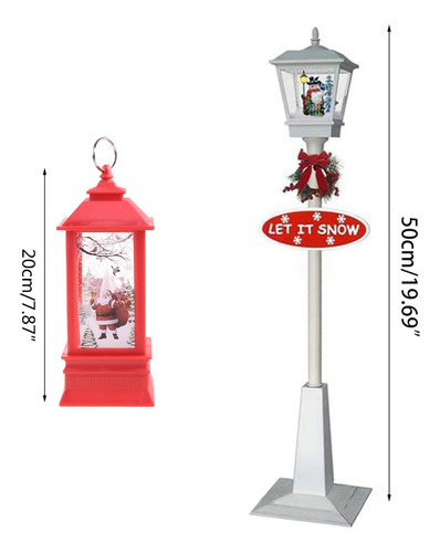 (a-50)led Lighted Christmas Street Lamp Cute Santa