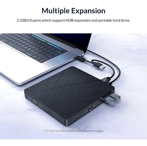Imagen 3 de 8 de Usb 3.0 Externo Dvdrw Portátil +/- Rw Unidad Dvd/cd Ro Orico