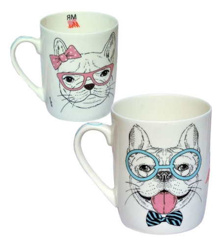 Caneca Material Ceramica 400ml Colorido Decorada Wellmix Cor Pets