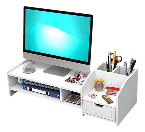 Soporte Para Monitor De Escritorio De 2 Niveles Con Cajon
