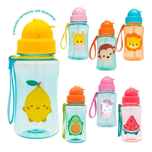 Garrafa Infantil Para Água Suco Animal Fun - Buba 400ml