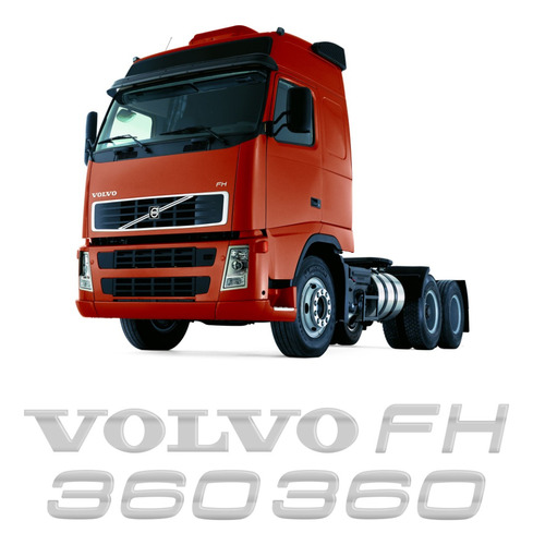 Kit Adesivo Emblema Caminhão Volvo Fh 360 Resinado Fh3