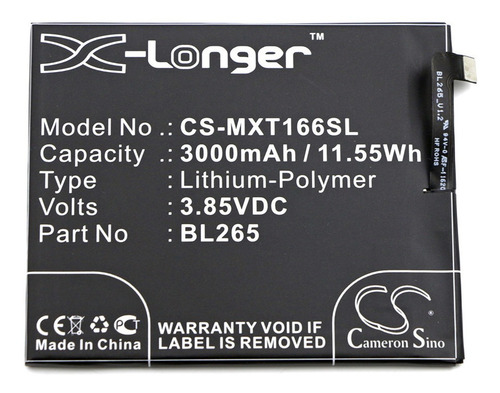 Batería Para Motorola Moto M Mxt166sl 3000mah 3.85v