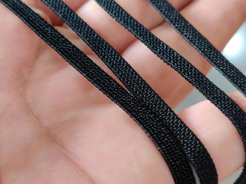 Elastico 4mm Negro Spandex Con 200 Metros Diseño de la tela plano