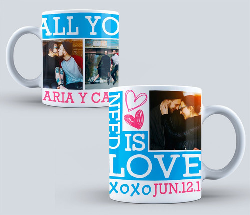 Imagen 3 de 10 de 15 Plantillas Para Sublimar Tazas - Dia Del Amor - Psd