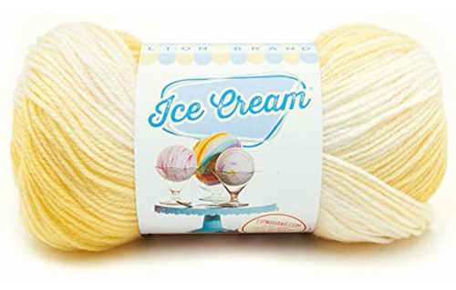 Lion Brand Yarn Ice Cream De Lana, Limón(lemon Meringue), 1