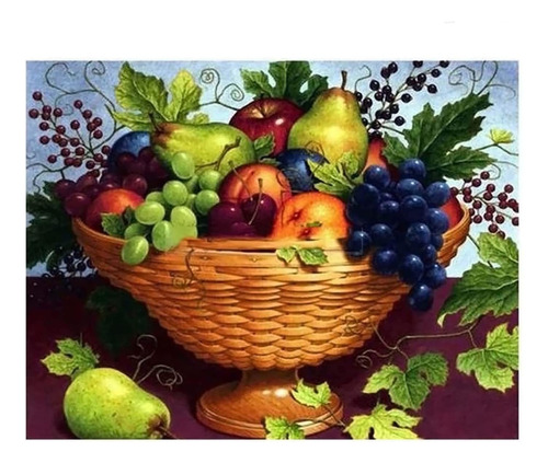 Diy 5d Diamond Painting By Number Kits Cesta Fruta 30x30cm