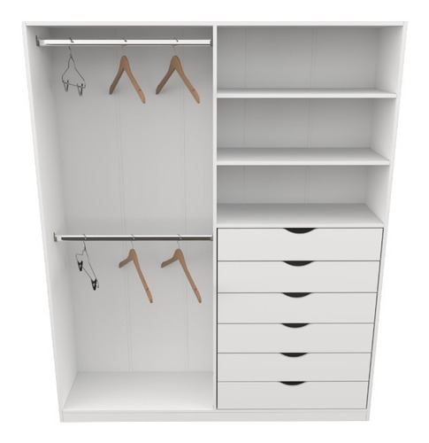 Armário Arara Gaveta Brenda 100% Mdf Quarto Sapato Roupa Cor Branco