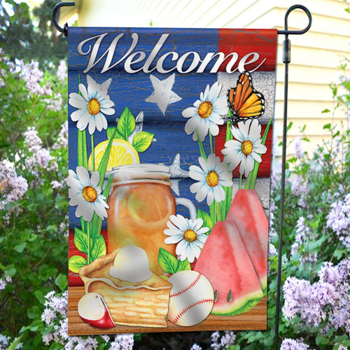 Bandera De Jardín Anley American Summer Welcome, 45 X 32 Cm,