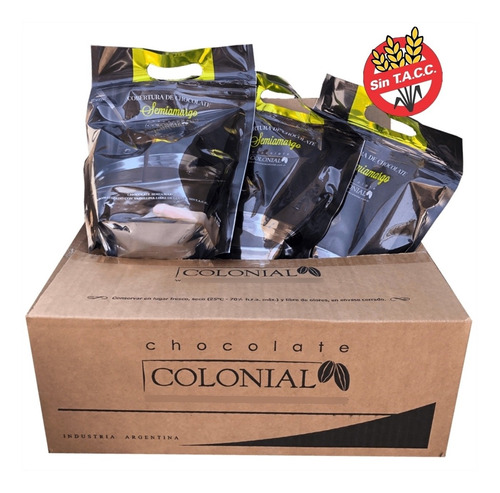 Chocolate Cobertura Colonial Semiamargo X 6kg - Cotillón Waf