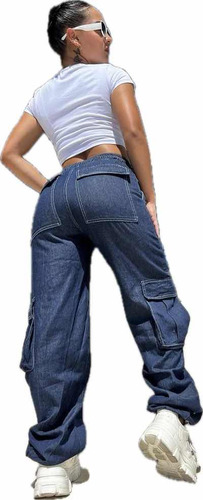 Jean Las Locas Jogger Blue Ribs Original 100% Pantalones