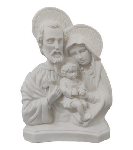 Sagrada Família Busto De 30cm Em Gesso Cru