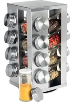 Comprar Porta Temperos Giratório Pote Condimentos 16 Suporte Cozinha Cor Inox