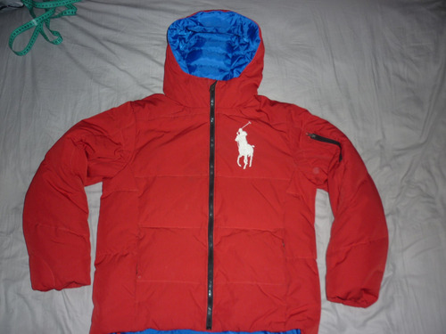 L Campera Puffer Pluma Polo Ralph Lauren Niños Talle L Rojo (Usado)