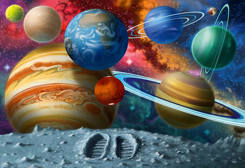 Ravensburger Stepping Into Space - Rompecabezas De Suelo De