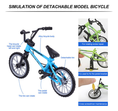 2 Juegos De Minibicicleta De Dedo Modelo Finger Bike De Alea