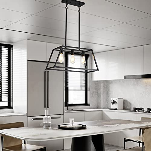 Lmparas De Techo Colgantes - Negro Mate - 3 Luces - Estilo I
