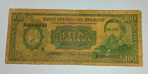 Billete De Paraguay 100 Guaranies 1982 Fine