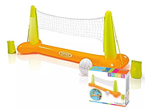 Cancha Malla Voleibol Piscina Juego Inflable Intex 239cm 