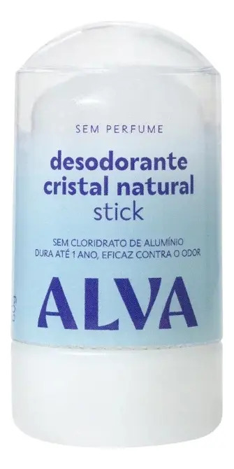 Desodorante Natural Vegano Alva Kristall-Deo Stick 60g Sem Fragrância