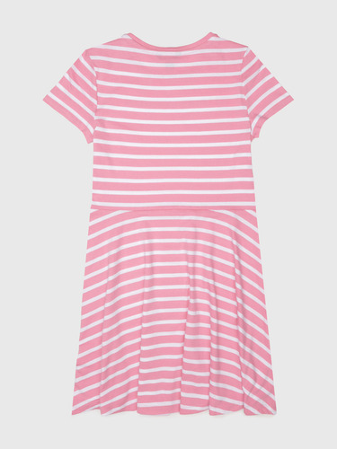 Vestido Adaptive Con Rayas Rosa Y Blanco Niña Tommy Hilfiger