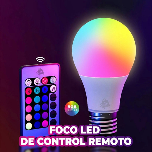 Foco Inteligente Led Rgb Con Control Remoto Colores 5w Ele-g Rgb