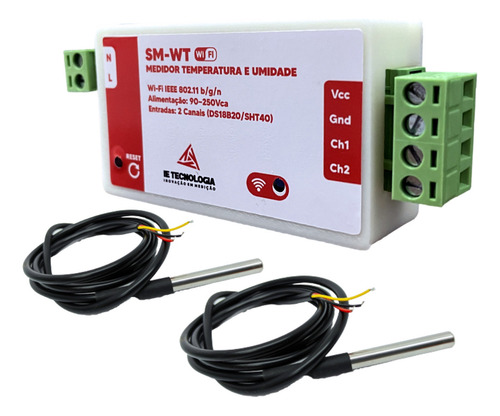 Medidor De Temperatura Wi-fi Sm-wt 2 Sensor Ds18b20