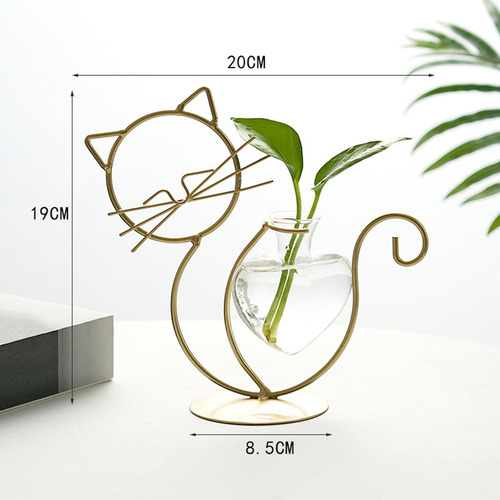 Florero Lindo Del Arte De Del Gato De Sentado En Oro