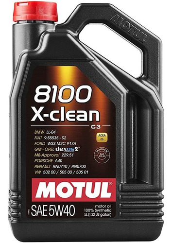 Motul 8100 X-clean 5w40 Synthetic Oil 5 Liters (102051)
