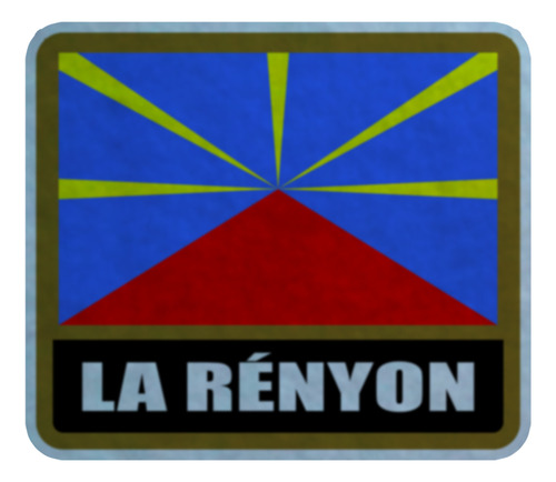 Parche Felpa Para Coser 7cm Set X4 Bandera Reunion Reunion-02 Reunion-02