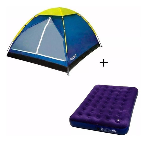 Kit 1 Barraca Iglu 4 Pessoa + 1 Colchão De Casal Inflavel