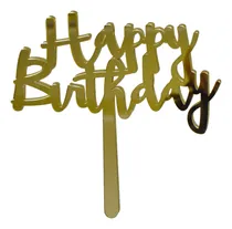 Comprar Topper Happy Birthday Decoración Torta Pastel Mdf O Colores