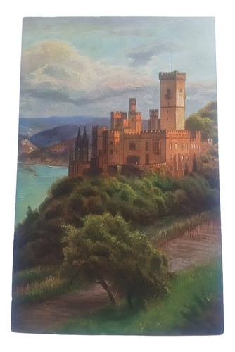 Alemania Postal Pintura Castillo Stolzenfels A. Rh. Arte