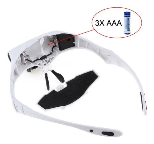 Lentes Lupa Luz Led Y Aumento Ajustable Pestaña Microblading
