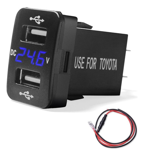 2 1a Cargador Usb Dual Toma De Corriente Voltímetro Di...