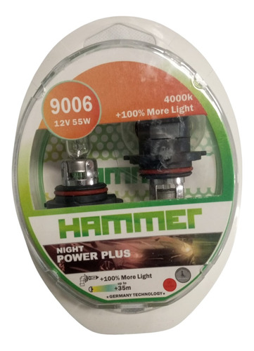 Bombillos 9006 Hammer Night Power Plus 12v/55w 4000k
