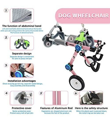 Imagen 6 de 6 de Silla De Ruedas Ajustable Para Perros,, Ayuda A Las Mascotas
