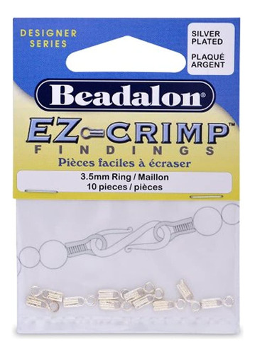 Artistic Wire Beadalon Ez-crimp End 3-1/2mm Ring Silver, Pla