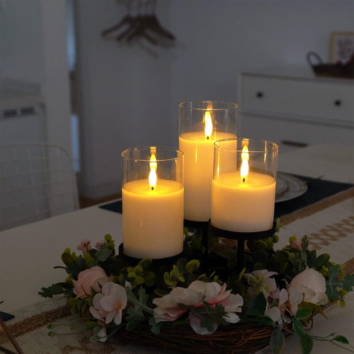 Velas Sem Chama De Vidro Transparente Amagic Operadas Por Ba