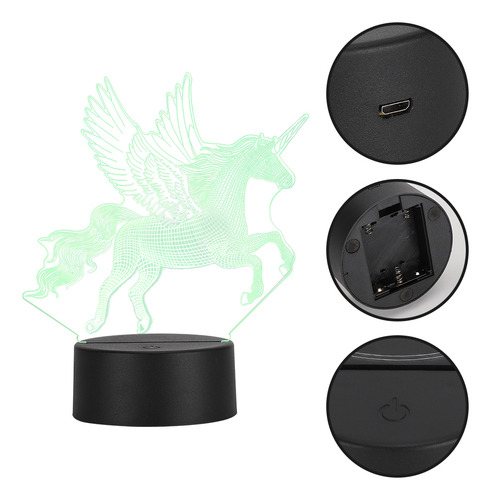 Regalo De Mesa Táctil Led Usb Tipo 3d Unicorn Night