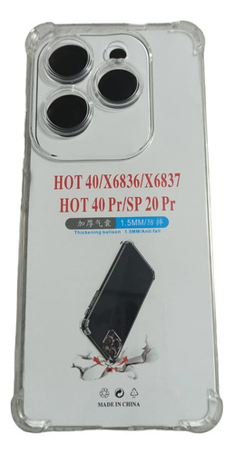 Funda Transp Flex Puntera P/ Infinix Hot 40 Pro X6836 X6837