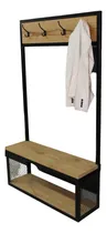 Comprar Perchero Recibidor Rack Industrial Hierro Y Madera 